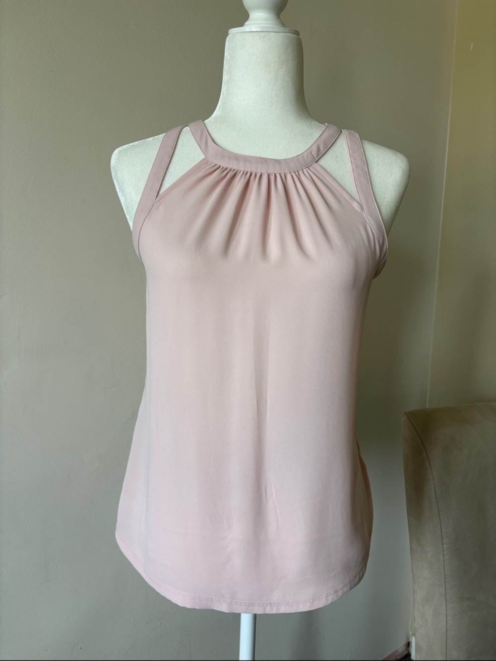 Sleeveless Blush Halter Neck Top